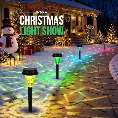 GIGALUMI Solar Christmas Lights Outdoor Waterproof Pathway Lights, 16 Pack