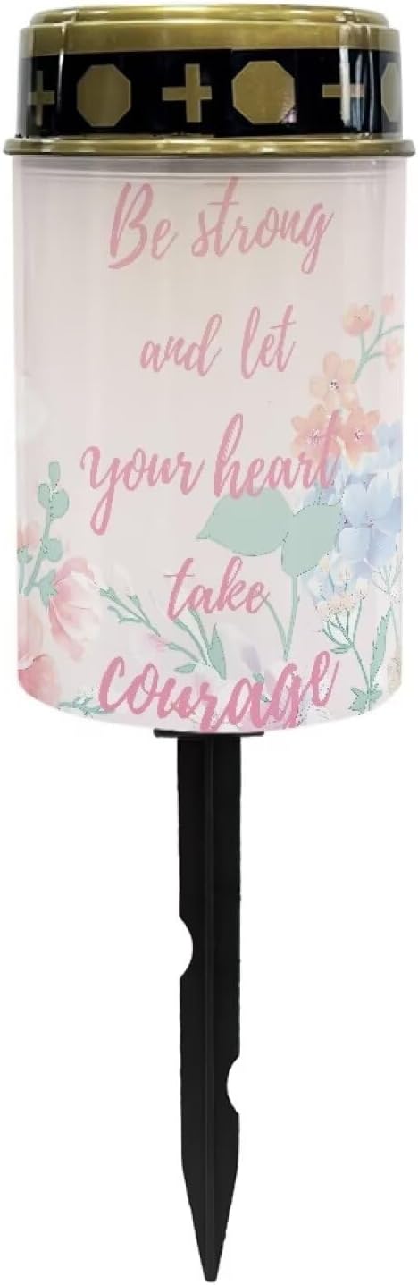 Generic Solar Lights Outdoor Solar Garden Lights Solar Lights for Outside Yard Path Walkway Grave Solar Light Cemetery Decoration for Women(Be Strong) Memorial Gift