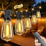 120FT Outdoor String Lights ST38 LED with Remote Waterproof Dimmable