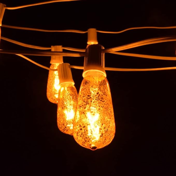 Hometown Evolution, Inc. Gold Outdoor Patio String Lights (10 ft, ST40 Gold Bulbs - White Wire) | Lumora