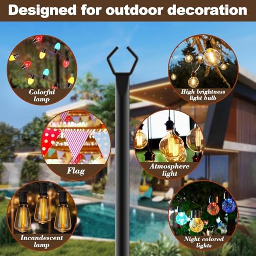 AILBTON 10 Pack 10Ft String Light Poles