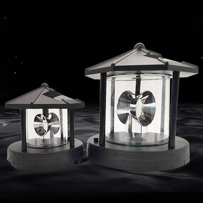15 * 15 * 17cm Solar Lighthouse Rotating Light, Led Rotating Lighthouse Beacon Lamp Rotating Outdoor Decorative | Lumora