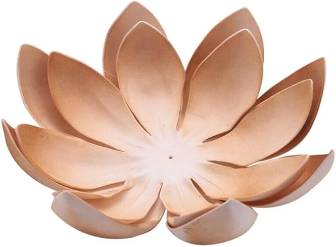 anso Outdoor Solar Light Lotus Flower Lamp Garden Decoration Waterproof Solar Path Light (Beige)