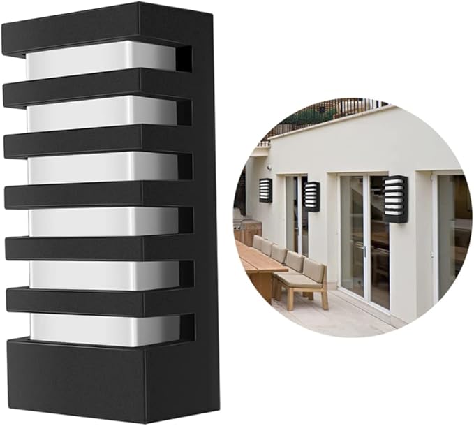 POPETPOP Led Wall Lamp 15w Black Waterproof Aluminum 85 Ip65 Rated for Indoor Outdoor Lighting