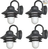 Solus S75VL Nautical Outdoor Wall Light Fixture – Black or White – Composite & Opal Acrylic Lens, LED Bulb | Lumora