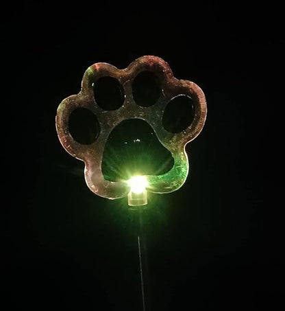 Starry Illuminate 3 PCS Solar Color Changing Dog Paw Puppy Paw Style Garden Stake Light