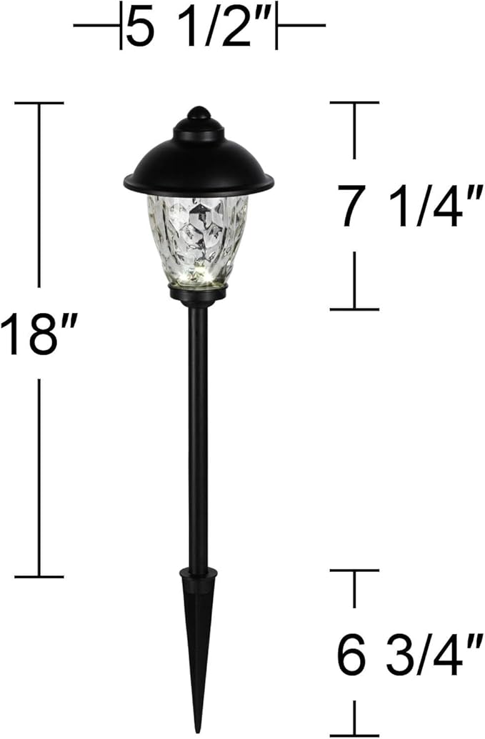 John Timberland Concord 18" High Country Traditional Outdoor Landscape Path Light Porch House Exterior Outside Low Voltage LED Bulb Weatherproof Black Finish Metal Clear Glass Shade Front Door