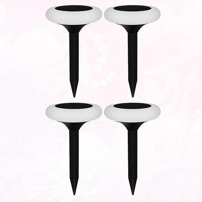 NOLITOY 4pcs Solar Ground Plug Lights RGB Colorful Garden Solar Pathway Lamps with 8 Modes, Outdoor Landscape Lighting for Yard and Driveway