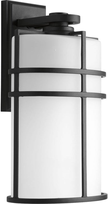 Progress Lighting P6064-31 1 LT Wall Lantern with Etched Glass, 9.5", Black
