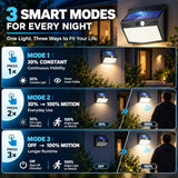 Solar Motion Sensor Outdoor Light 6 Pack, 168 LED, Black-Warm White