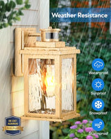 VIANIS Gold Motion Sensor Outdoor Lights Lantern, Exterior Lights for House