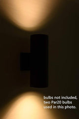 mirrea Modern Outdoor Porch Light Patio Light in 2 Lights with Matte Black Aluminum Cylinder and Tempered Glass | Lumora