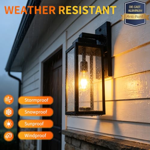 19 Inch Motion Sensor Dawn to Dusk Outdoor Sensor Light Fixture Waterproof Porch Lights Anti-Rust Exterior Wall Mount Light Outdoor Wall Lantern for Patio Front Door Garage