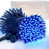 JMEXSUSS 66ft 200 LED Blue Christmas Lights Outdoor Plug in