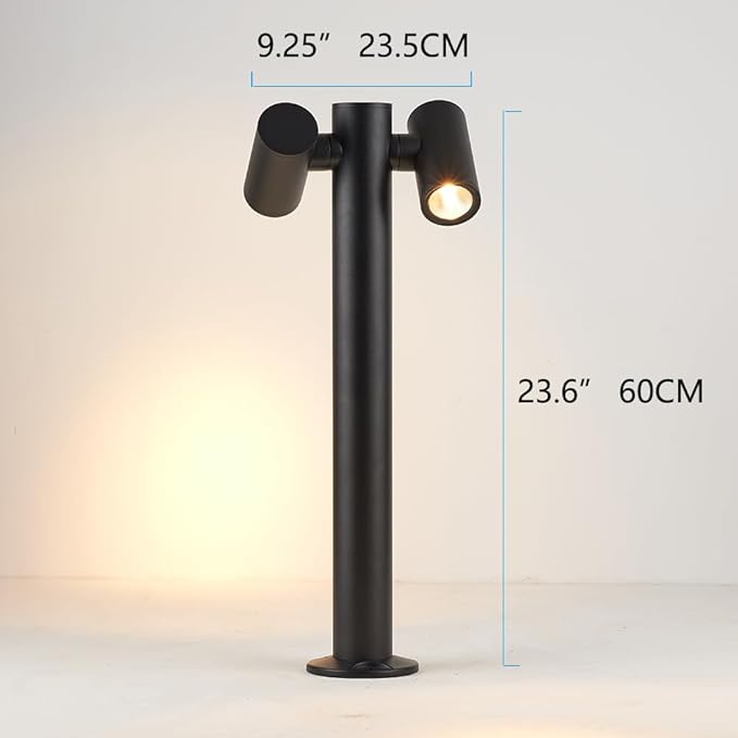 Modern Pathway Lights Adjustable Angle Spotlight Post Lights Outdoor Path Lights LED 2700K Warm Light Walkway Lighting Landscape Sideway Lighting IP65 Waterproof (2-Light)