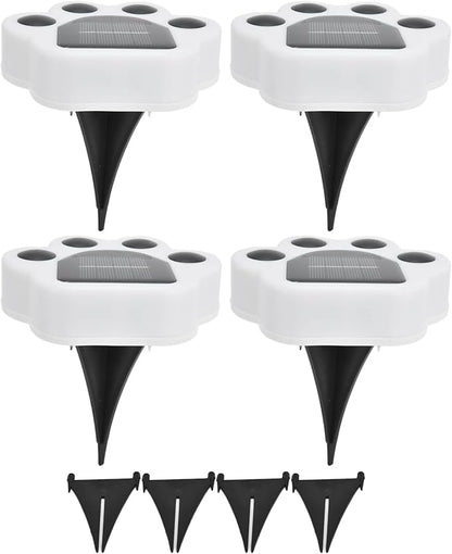 LED Solar Light Shape Buried Lamp 4PCS, Outdoor Garden Lawn Decorative Lighting, Solar Powered - Easy Installation, Weather, Ideal for Courtyard Pathway (White Light)