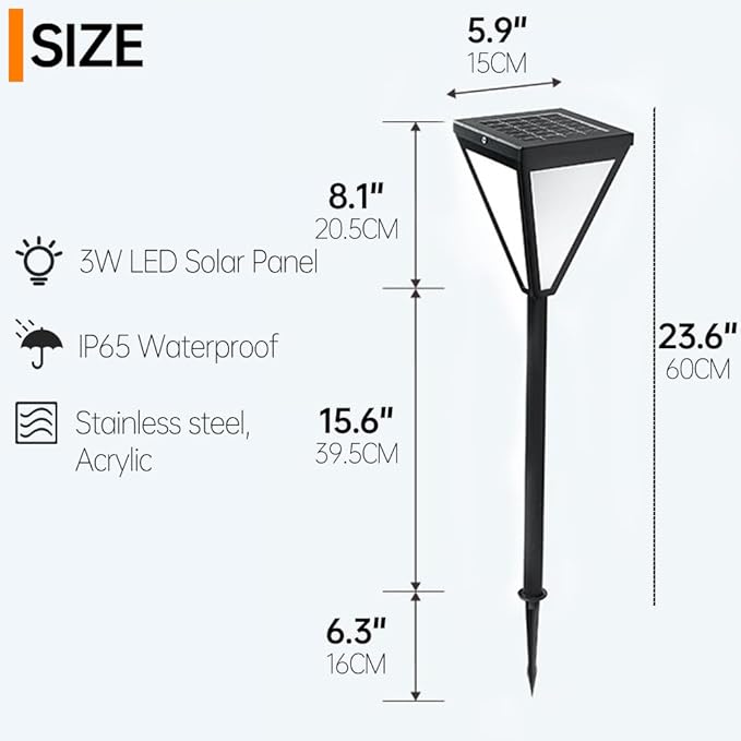 Solar Pathway Light Outdoor Solar Powerd Garden Lights External IP65 Waterproof Landscape Lighting Auto On/Off Solar Yard Lights for Lawn Patio Walkway Driveway Decor