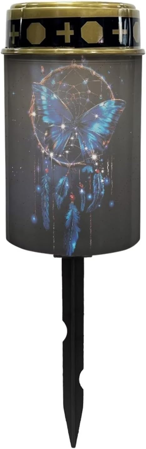 Butterfly Dream Catcher Solar Garden Lights Outdoor Decorative Solar Stake Lights Landscape Lights Cemetery Decorations for Grave Lights Decorate Lawn, Patio, Fence, Backyard