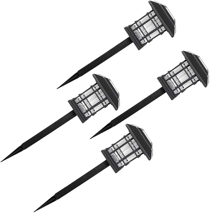 Kisangel Solar Pathway Lights Outdoor 4pcs Waterproof Solar Lawn Garden Landscape Lights with Warm White LED for Patio Yard Lighting