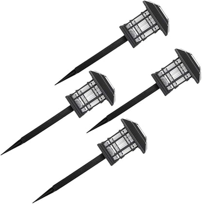 4pcs Solar Pathway Lights Outdoor Waterproof LED Yard Landscape Lighting Warm White for Garden Lawn Patio Walkway
