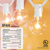 Afirst White String Lights 100FT Outdoor Patio Lights with 105 Globe Bulbs Waterproof Hanging Light for Backyard Party Wedding Lighting