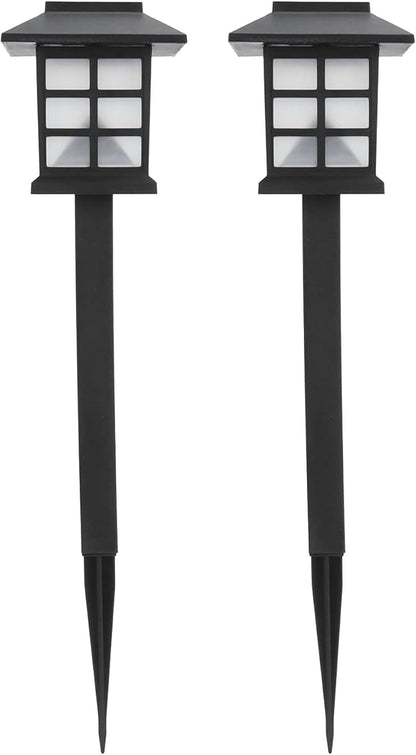 Brrnoo Solar, Solar Pathway Lights Outdoor Small House Shaped Stake Light 2Set Outside LED Decorative Walkway Outdoor for Yard Patio Driveway Garden