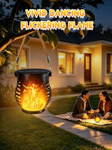 2 Pack Solar Lanterns Outdoor Waterproof Halloween Flickering Flame Lights
