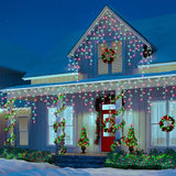 Toodour Red & Green Christmas Icicle Lights, 29.5ft 360 LED Icicle Lights, 8 Modes, 60 Drops, Window Curtain Led Christmas Light, Icicle Twinkle Light for Eaves, Party, Wedding, Xmas Decorations