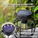 LeiDrail Solar Lanterns Outdoor, Hanging Metal Lights, Dual LED, 4 Pack