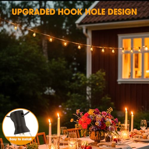 GvvooHome Outdoor String Lights, 25FT LED Waterproof Patio Lights