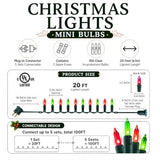 TW SHINE Christmas Mini String Lights, 20FT 100 Count Incandescent Mini Christmas Tree Lights, Waterproof Xmas String Lights for Outdoor Indoor Home Party Yard Decorations, Red and Green