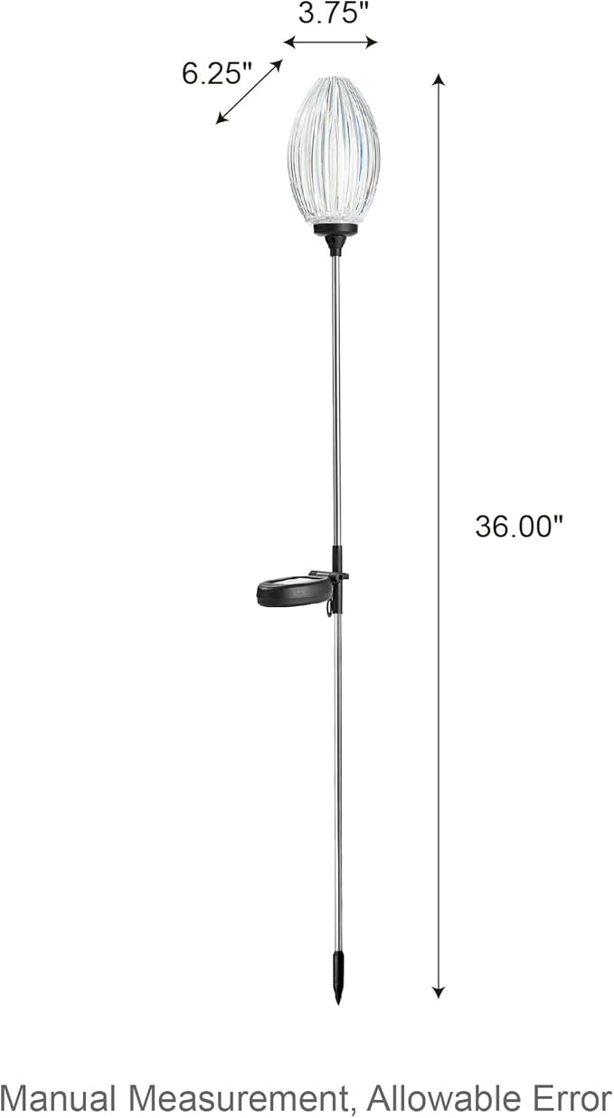 Glitzhome 3 Pieces Solar Stake Lights Outdoor, 36" H LED Solar Landscape Decorative Lights, Flower Stake Light for Garden, Backyard, Lawn, Pathway, Cemetery