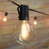 fantado 12 FT Shatterproof Light Bulb LED Outdoor Patio String Light Set, 10 Socket E12 C7 Base, Black Cord - G50-2 | Lumora