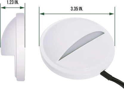 GKOLED Landscape Deck Light, Low Voltage 12V AC/DC Outdoor Patio Lighting, LED 2W Step Light, Die-Casting Aluminium with Glossy White Powder Coated Finish, 3000K, 6 Pack
