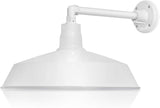 17in. White Finish Outdoor Gooseneck Barn Light Fixture with 13in. Long Extension Arm - Wall Sconce Farmhouse | Lumora