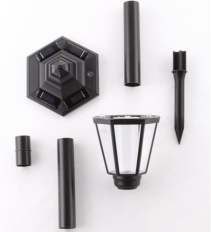 4 Pcs Solar Garden Path Lights Hexagon White Light Solar Lawn Ground Landscape Lighting for Patio Yard Outdoor Use