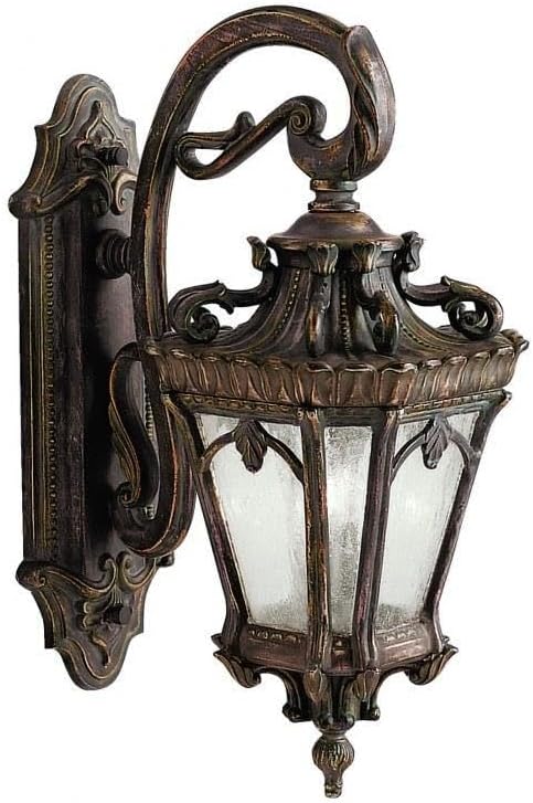 Kichler Tournai 24" 2 Light Outdoor Wall Light with Clear Seeded Glass in Londonderry