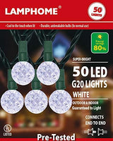 LAMPHOME 50 LED G20 String Light in 12.8ft,Indoor Outdoor Fairy String Light for Christmas,Party,Home,Patio | Lumora