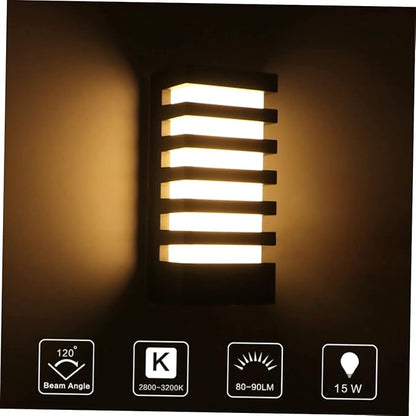 Uonlytech 15w Cob Led Wall Light Modern Aluminum Fixture for Use Rated Easy to Install Warm White Sconce for Porch Garden Corridor Bar Cafe Lighting