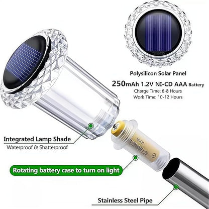 12 Pack Solar Pathway Lights Outdoor – Waterproof Warm White LED Landscape Lighting for Yard, Garden, Driveway, Walkway, Patio, Lawn, Path