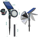 Solar Spot Lights Outdoor, Waterproof Solar Landscape Spotlights 18 LED 2-in-1 Uplights Adjustable Flag Pole Lights | Lumora