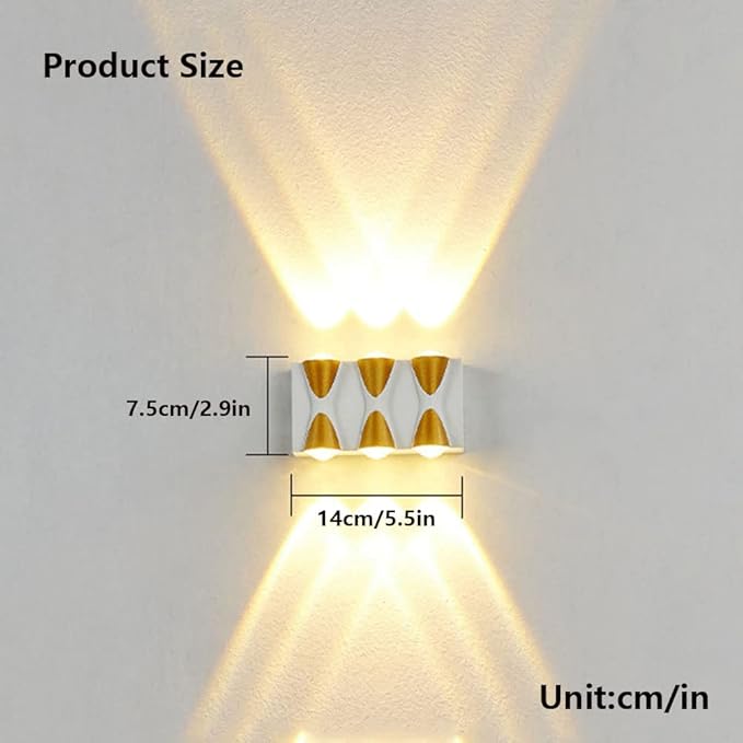 Exterior Light Fixture,Up and Down Wall Lights Indoor IP65 Waterproof Morden Wall Sconces Lighting 6W Warm White | Lumora