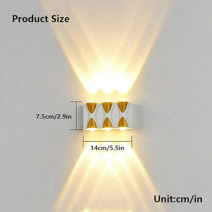 Exterior Light Fixture,Up and Down Wall Lights Indoor IP65 Waterproof Morden Wall Sconces Lighting 6W Warm White 3000K Porch Lights for House Stairs Garage Patio Cafe (White)