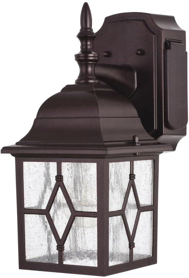 Patriot Lighting Galeana Oil-Rubbed Bronze Outdoor Wall Light with Outlet