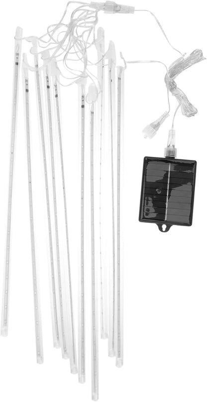 Gadpiparty 1Set Solar Powered Falling Lights LED Tube String Lights for Garden Patio and Holiday Decor Tubes with Remote Control and Solar Panel