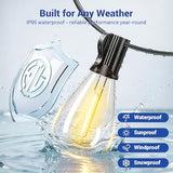 200FT Outdoor String Lights with Remote & Dimmable, 72+2 Shatterproof Waterproof Bulbs, Dimmable Outside Hanging Patio Lights for Backyard, Porch, Deck, Garden 2700K Warm White