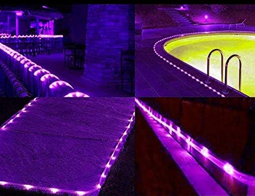 Solar Rope Lights Outdoor, 23ft 50LED Outdoor Rope String Lights Waterproof Copper Tube Wire String Lights for Garden,Yard, Path, Fence, Stairs, Backyard, Patio (Purple)