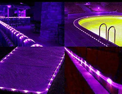 Solar Rope Lights Outdoor, 23ft 50LED Outdoor Rope String Lights Waterproof Copper Tube Wire String Lights for Garden,Yard, Path, Fence, Stairs, Backyard, Patio (Purple)