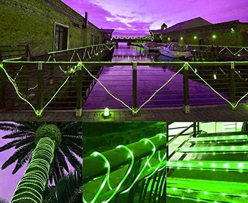 Solar Rope Lights Outdoor, 23ft 50LED Outdoor Rope String Lights Waterproof Copper Tube Wire String Lights for Garden,Yard, Path, Fence, Stairs, Backyard, Patio (Green)