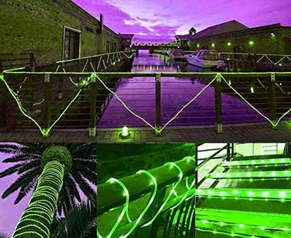 Solar Rope Lights Outdoor, 23ft 50LED Outdoor Rope String Lights Waterproof Copper Tube Wire String Lights for Garden,Yard, Path, Fence, Stairs, Backyard, Patio (Green)